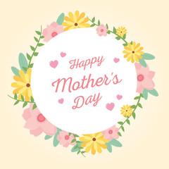 happy mothers day, flowers floral ornament banner