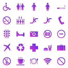 Public gradient icons on white background