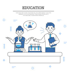 Design situation education line illustration