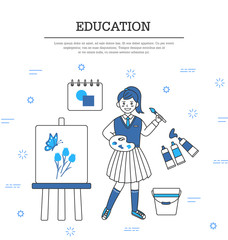 Design situation education line illustration