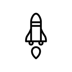 Rocket icon vector line style
