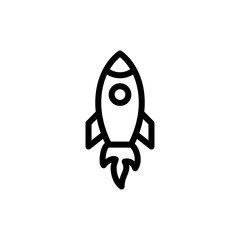 Rocket icon vector line style
