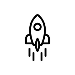 Rocket icon vector line style