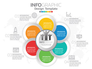 Infographics for business concept with icons and 6 options or steps.