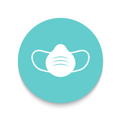 Medical mask icon design isolated on white background. Vector illustration