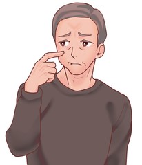 むすっとしたおじさん