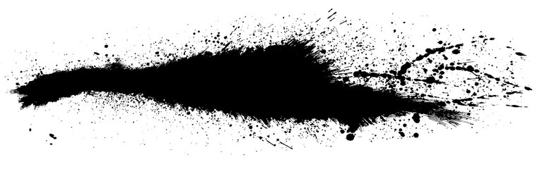 書道　しぶき　毛筆イラスト