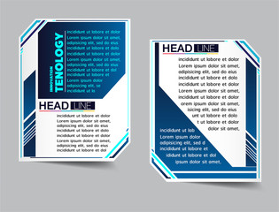 Brochure design template vector. Abstract cover book blue portfolio minimal presentation poster. concept in A4