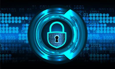 Closed Padlock on digital background, cyber security