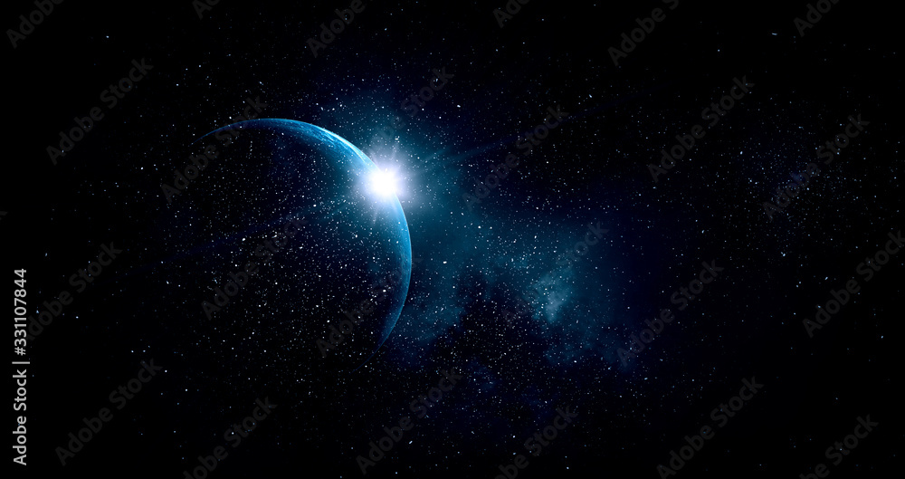 Wall mural image of outer space. . mixed media