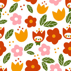 Free Colorful Flower Fairy Illustration Pattern Background