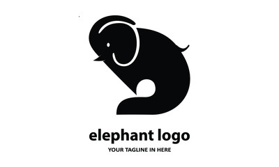 The concept of modern Simple elephant logo design is easy to remember	