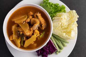 Yellow Curry with Snakehead Fish, Thai food