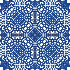 Ethnic ceramic tile in portuguese azulejo.