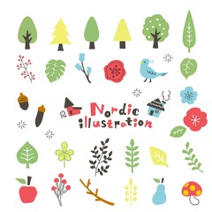 北欧　植物　イラスト