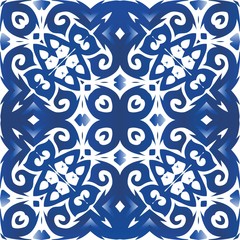 Portuguese ornamental azulejo ceramic.