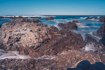 Long Exposure Of Sea Wave with rock
