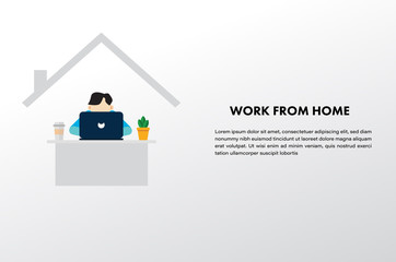 Illustration vector: Work from home