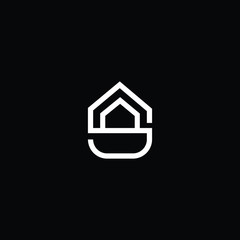Logo design of S in vector for construction, home, real estate, building, property. Minimal awesome trendy professional logo design template on black background.