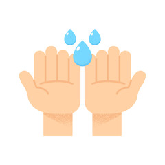 Flat Design Washing Hands Vector Illustration