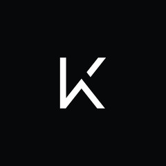 Fototapeta Logo design of K AK KA in vector for construction, home, real estate, building, property. Minimal awesome trendy professional logo design template on black background. obraz