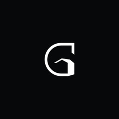 Fototapeta premium Logo design of G in vector for construction, home, real estate, building, property. Minimal awesome trendy professional logo design template on black background.