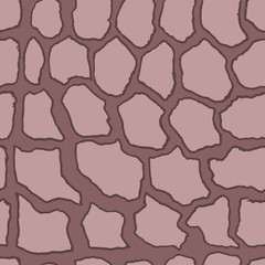 Stones handdrawn seamless brown pattern. Vector illustration.