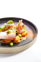 Salmon and cheese croquettes closeup view