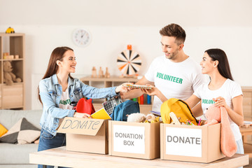 Volunteers with donations at orphan home