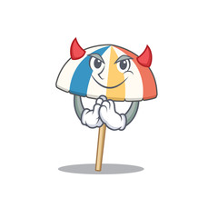 A picture of beach umbrella in devil cartoon design