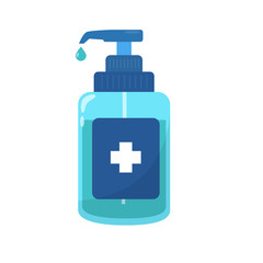 Obraz premium Hand sanitizer vector illustration in flat style isolated on white background