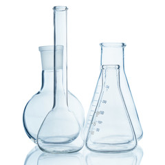 The glass bulb. Chemical flask. Chemical vessels. Glassware.