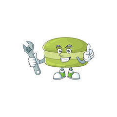 mascot design concept of coconut macarons mechanic