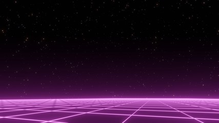 Retro arcade background. 1980s style. 3d render.