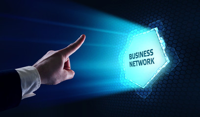 Business, Technology, Internet and network concept. Online Business Network.