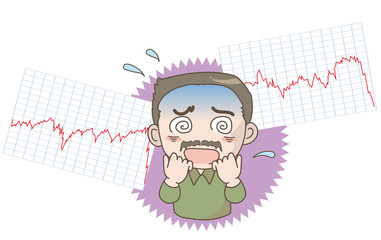 経済暴落イメージ・慌てる男性