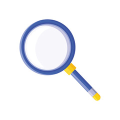 magnifying glass lens on white background