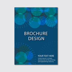 Circles theme Flyer brochure design template cover blue color