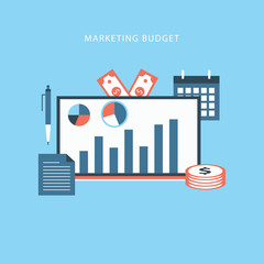 Obraz premium Online marketing budget concept