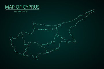 Fototapeta na wymiar Cyprus country map,border,cyprus map - blue pastel graphic background . Vector illustration eps 10. High detailed blue map of Cyprus. - Vector - Vector