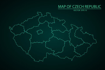 A Map of the country of Czech Republic,High detailed blue vector map - Czech, Czech Republic country map,border. - Vector