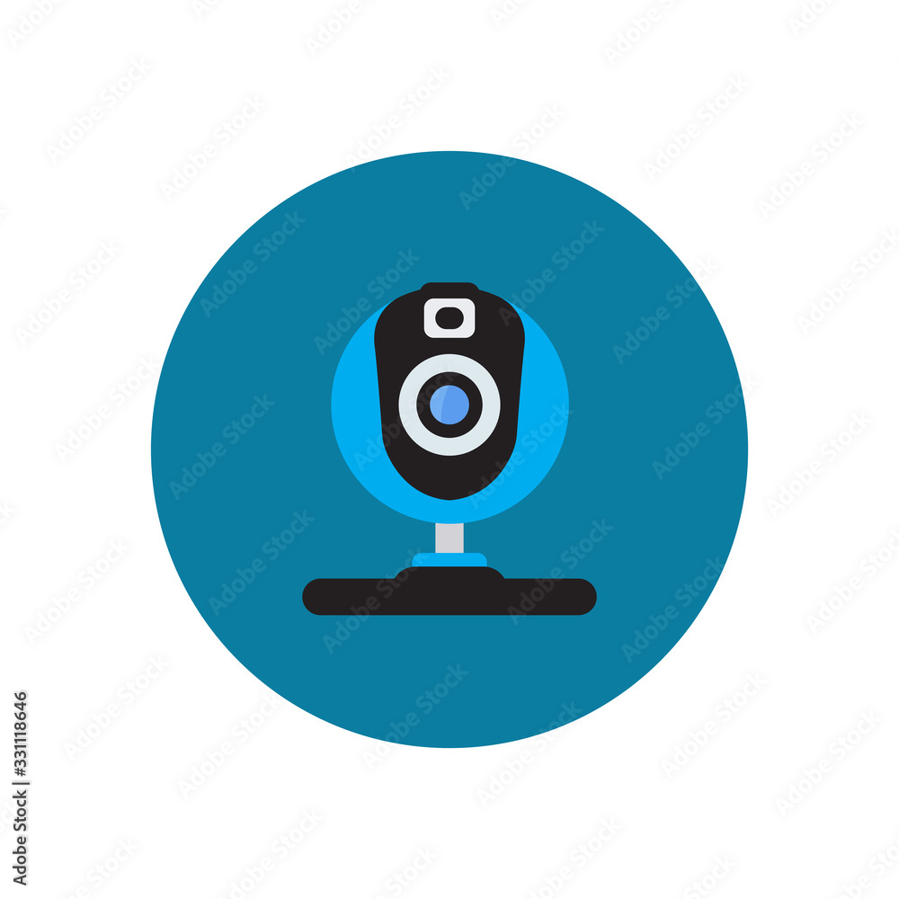 Poster web camera flat icon design vector template