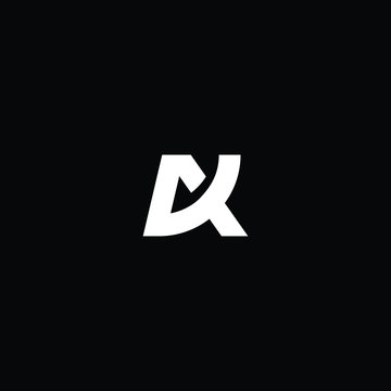 Minimal elegant monogram art logo. Outstanding professional trendy awesome artistic AK KA initial based Alphabet icon logo. Premium Business logo White color on black background
