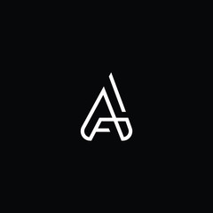 Minimal elegant monogram art logo. Outstanding professional trendy awesome artistic AF FA initial based Alphabet icon logo. Premium Business logo White color on black background