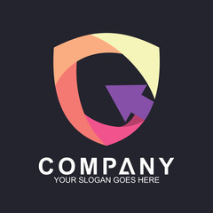 Shield Letter G Logo With Arrow Shape, Protection And Care Logo, Guardian Symbol