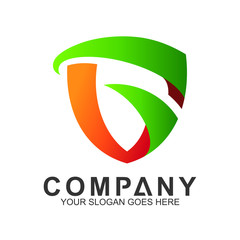 Shield Letter G Logo With Leaf Shape, Protection And Care Logo, Guardian Symbol