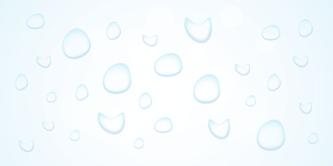 Abstract white blue drop water transparent background