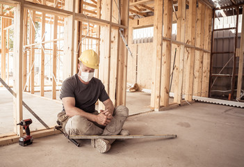 Global Economic Recession. Small business owner contractor affected by coronavirus outbreak crisis