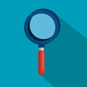 magnifying glass in blue background vector illustration design