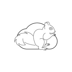 squirrel icon or logo isolated sign symbol vector illustration